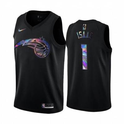 Nike Orlando Magic #1 Jonathan Isaac Men's Iridescent Holographic Collection NBA Jersey - Black Men's